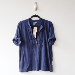 Rolled Sleeve Casual Top